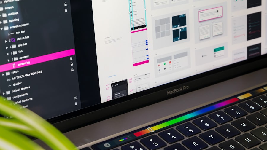 UI/UX design workspace